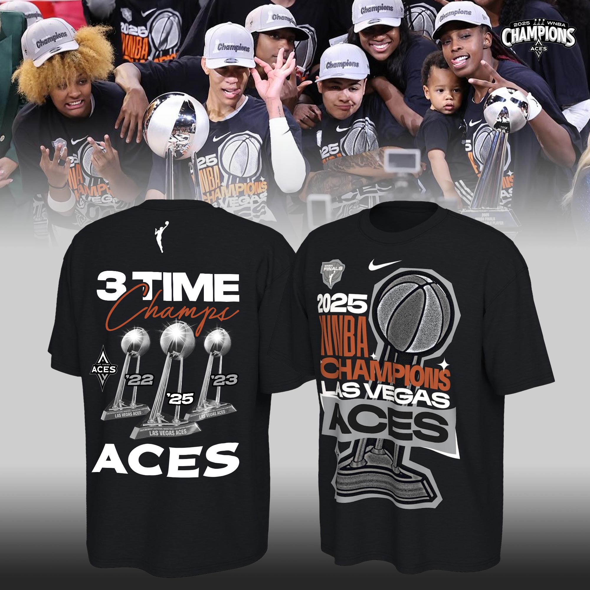Las Vegas Aces 2025 WNBA Champions Locker Room T-shirt