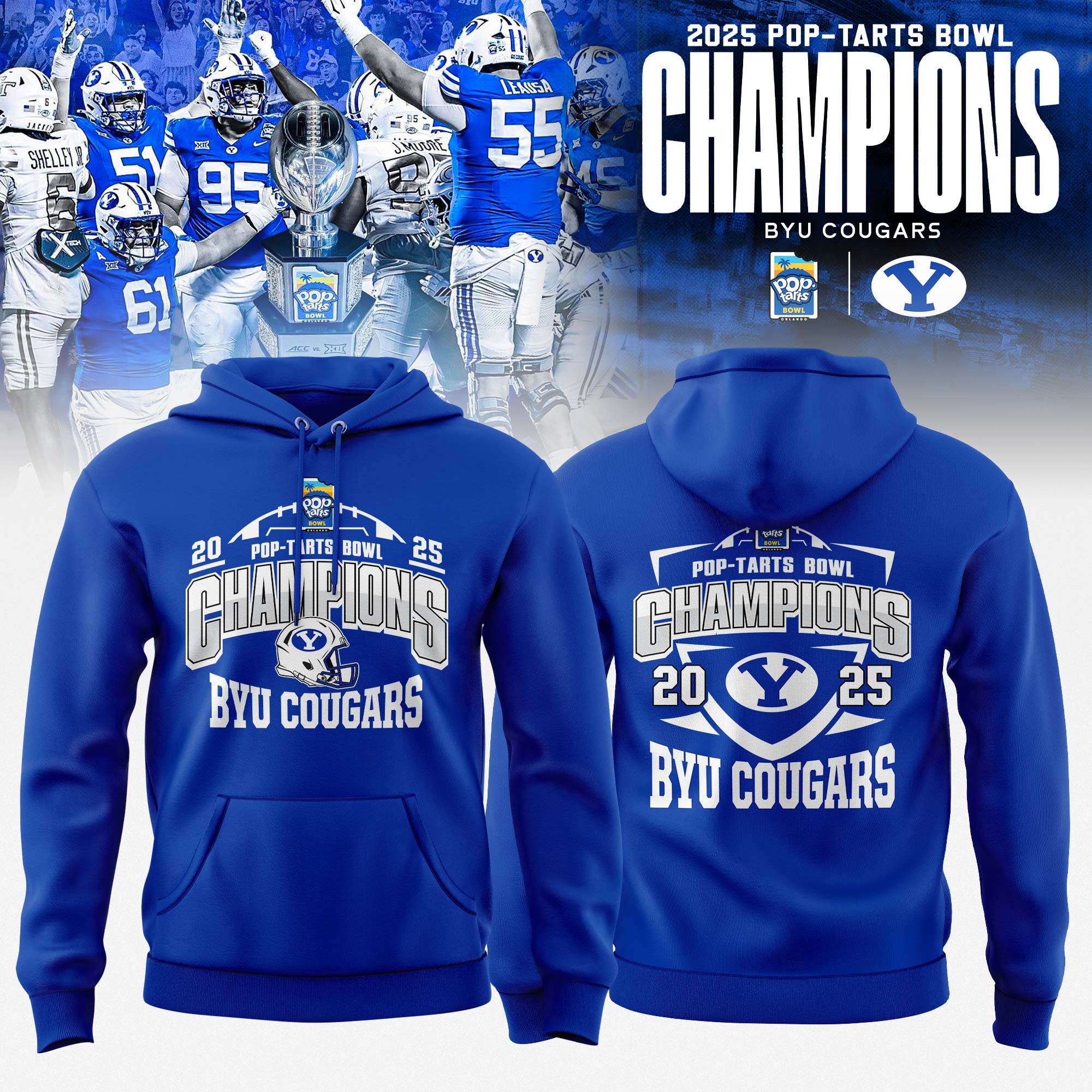 _ .BYU Cougars 2025 Pop-Tarts Bowl Champions Hoodie