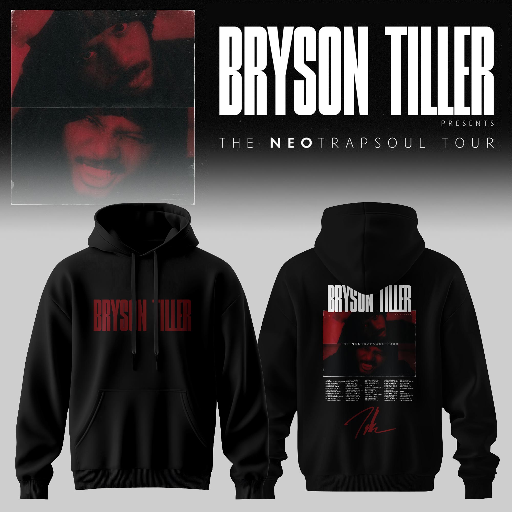 Bryson Tiller The Neo Trapsoul Tour 2026 Limited Edition Hoodie