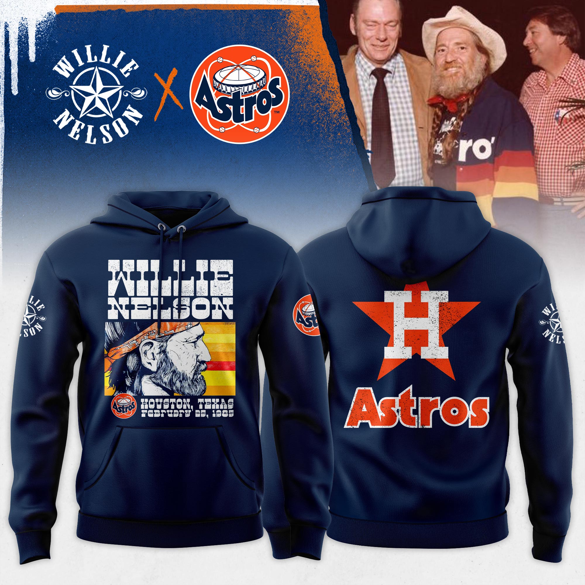 HOU x Willie Nelson Limited Editions Hoodie - Navy