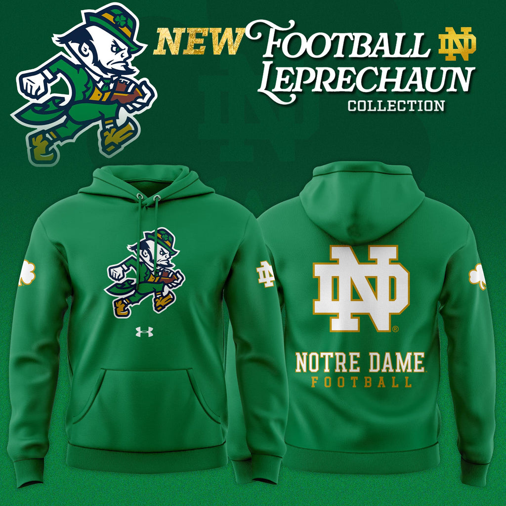 Notre Dame Fighting Irish Football Leprechaun Limited Editions Hoodie - Green