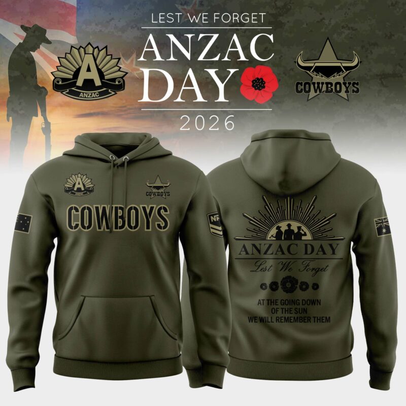 NQ Cowboys Anzac Day Hoodie