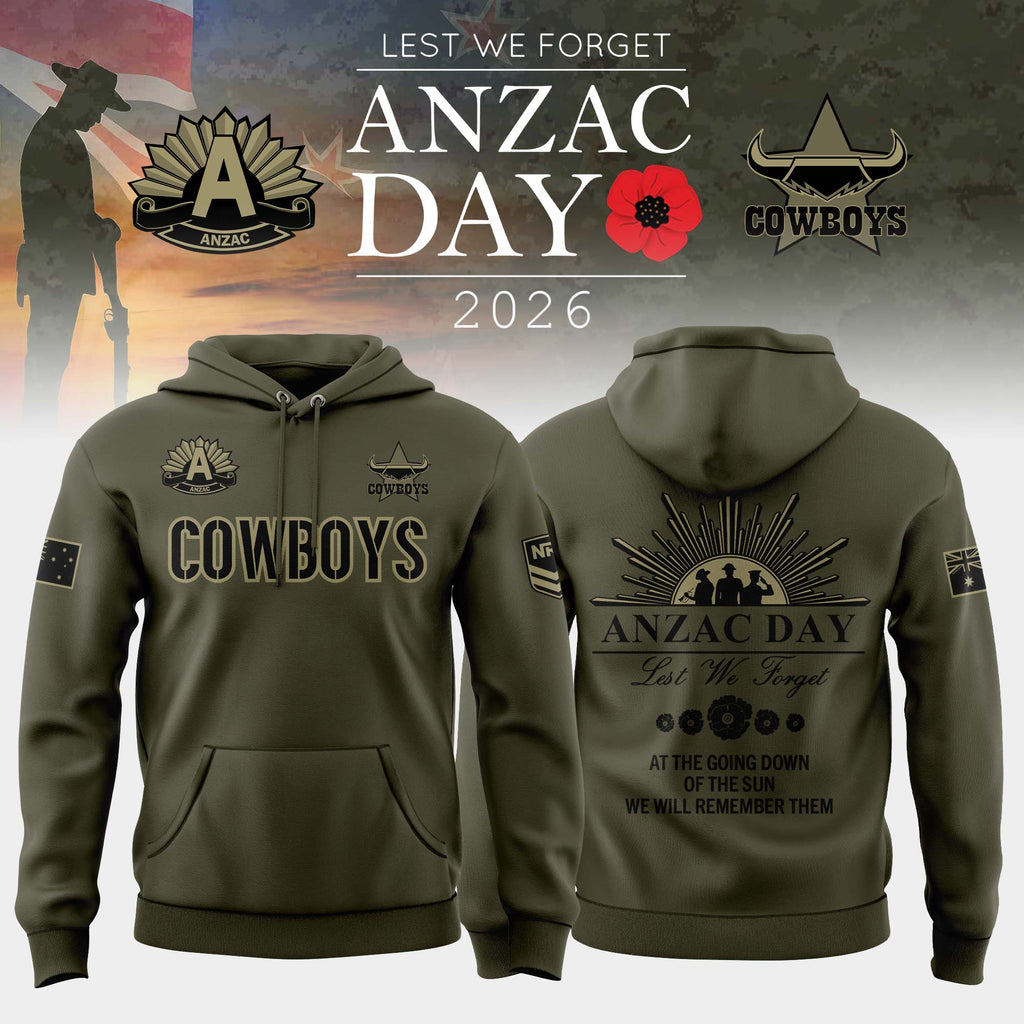 NQ Cowboys Anzac Day Hoodie