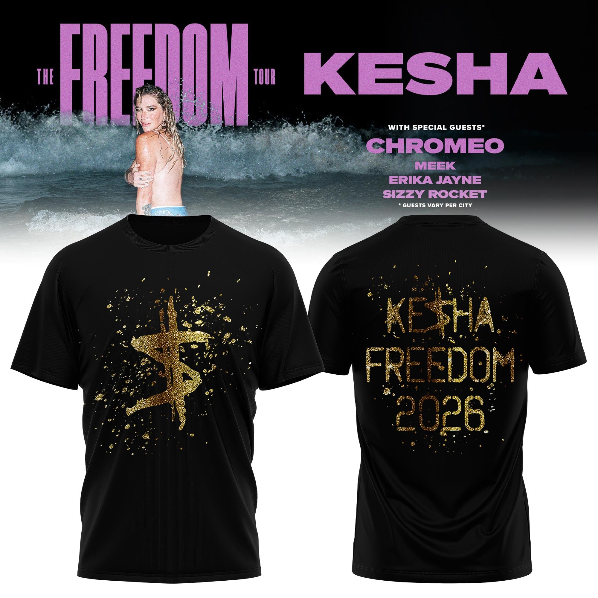 Kesha The Freedom Tour 2026 Limited Edition T-Shirt