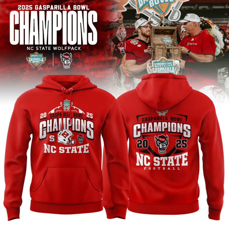 NC State Wolfpack 2025 Gasparilla Bowl Champions Hoodie
