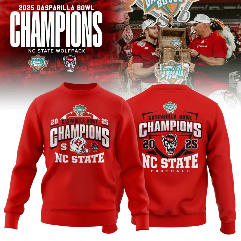 NC State Wolfpack 2025 Gasparilla Bowl Champions Sweatshirt