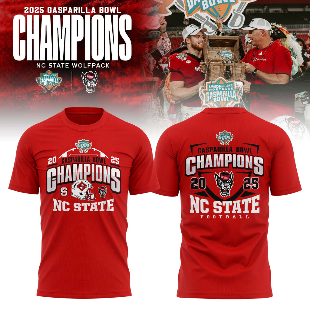 NC State Wolfpack 2025 Gasparilla Bowl Champions T-shirt