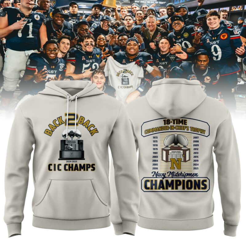 Navy Midshipmen 2025 Commander-in-Chief's Trophy Champions Hoodie