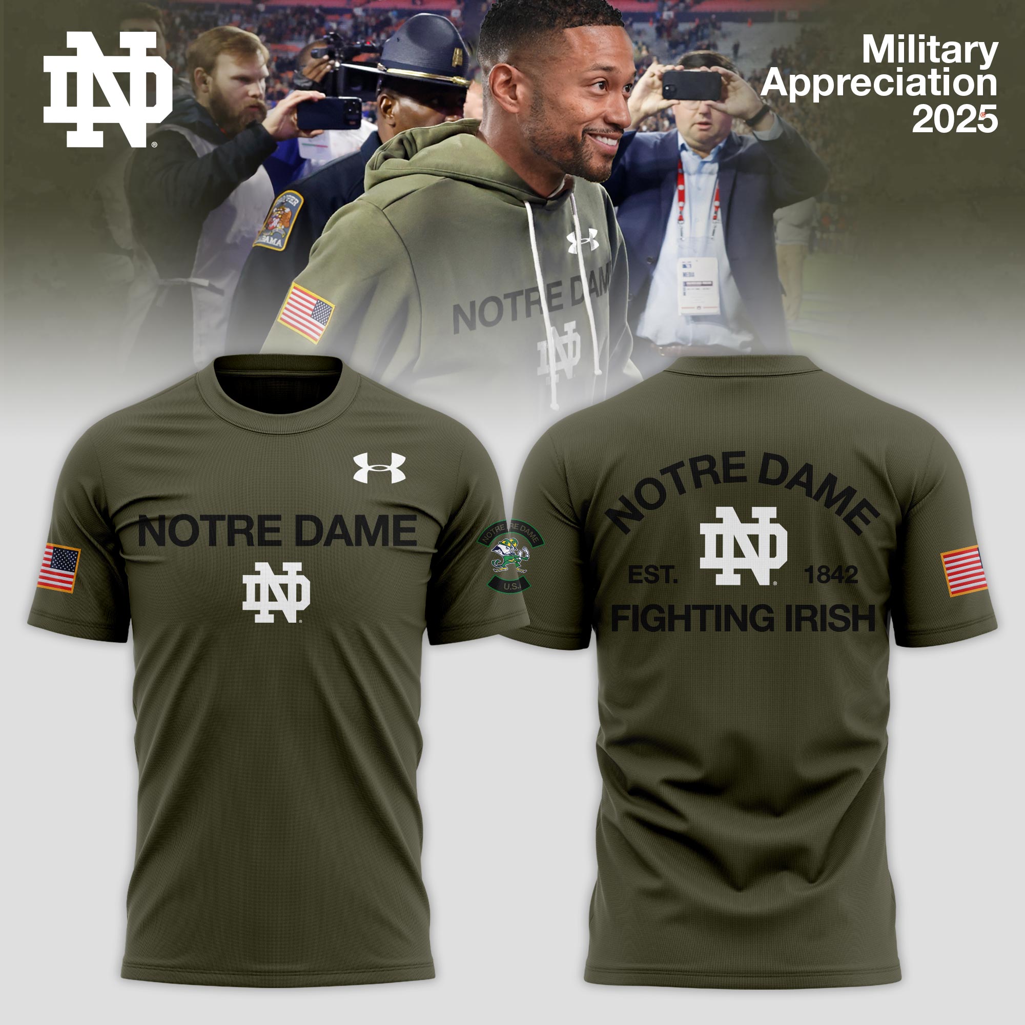 _ Notre Dame Fighting Irish 2025 Military Appreciation Limited Edition T-shirt