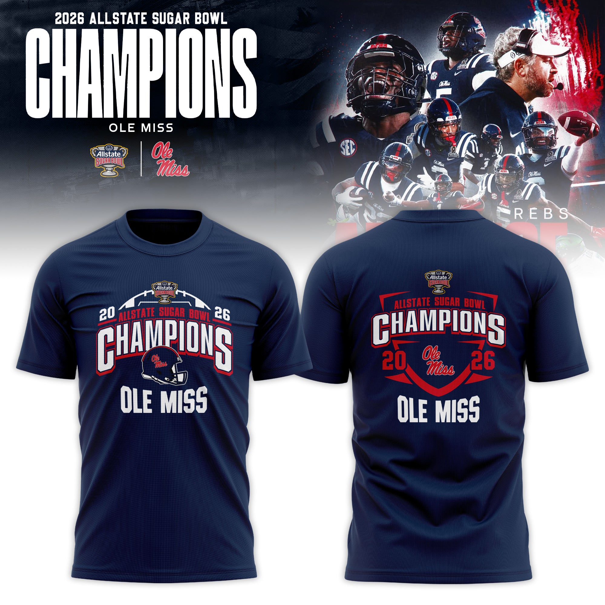 Ole Miss Rebels 2026 Sugar Bowl Champions T-shirt