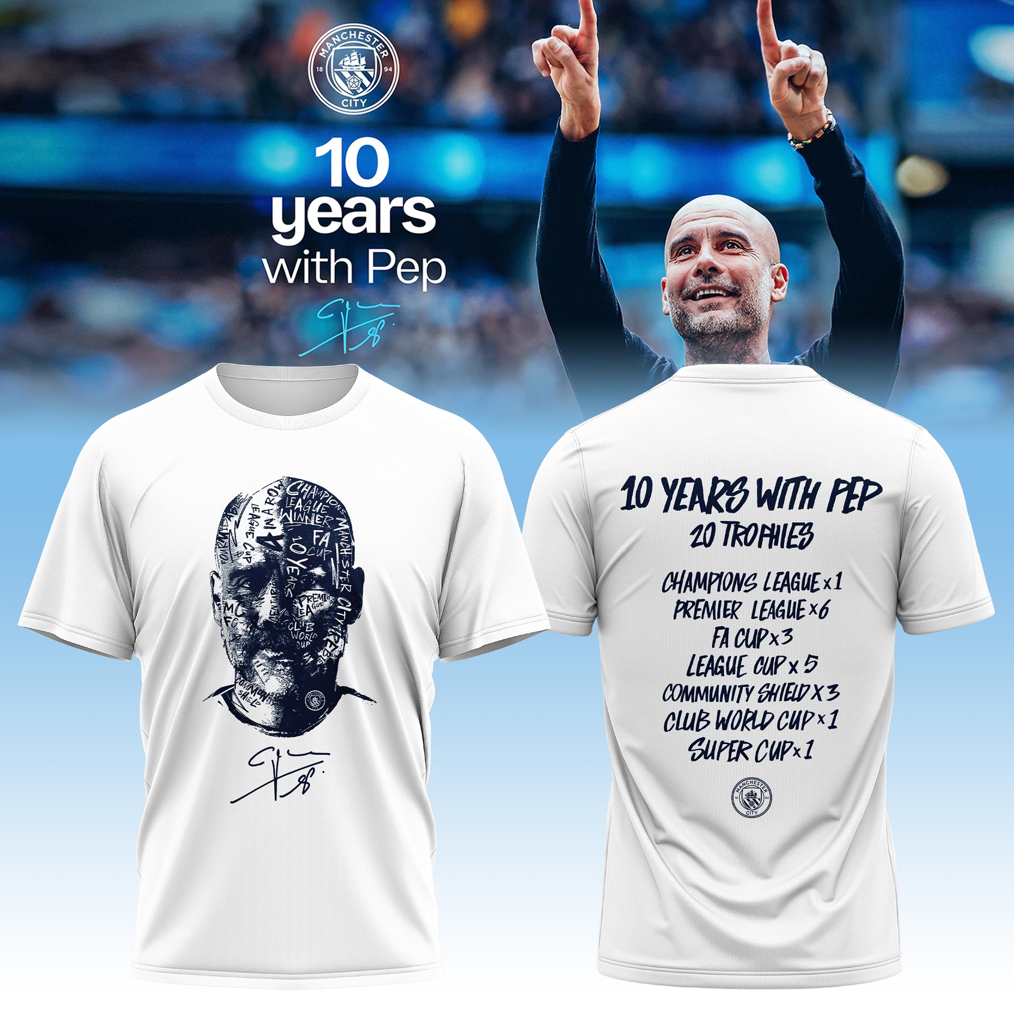 Man City Thank You Pep Limited Edition T-Shirt