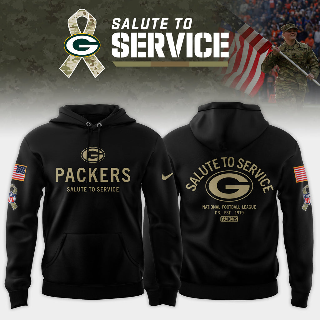 Green Bay Packers 2025 Salute to Service Limited Hoodie - Black