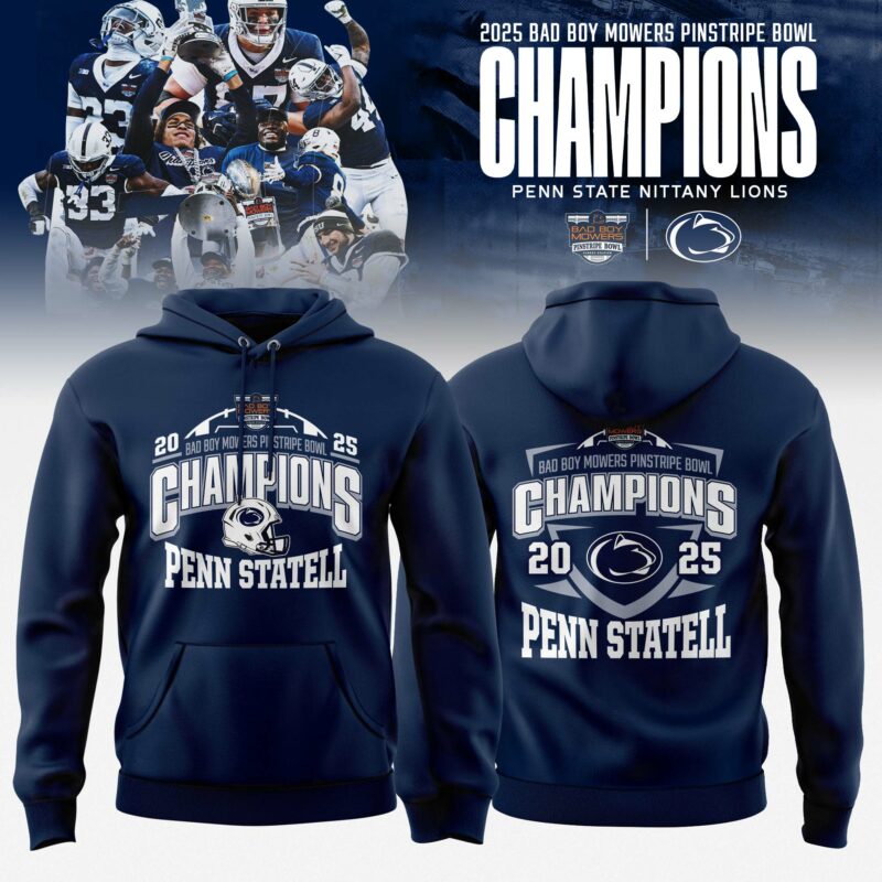 Penn State Nittany Lions 2025 Bad Boy Mowers Pinstripe Bowl Champions Hoodie