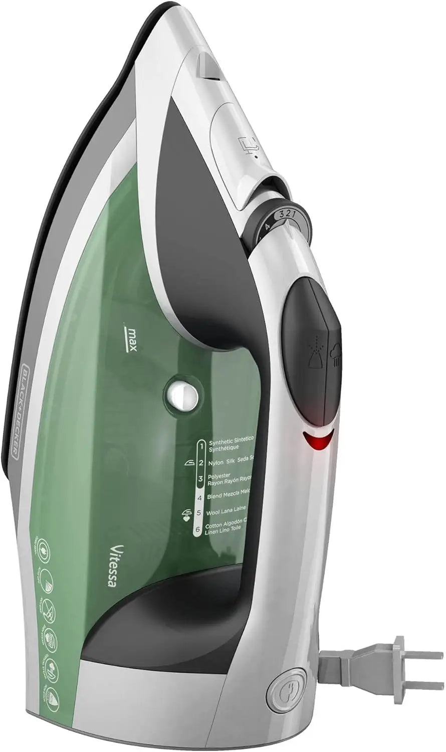 Advanced Steam Iron with Nonstick Soleplate, Auto Shutoff, Tangle-Free Cord, Even Steam Technology for All Fabrics