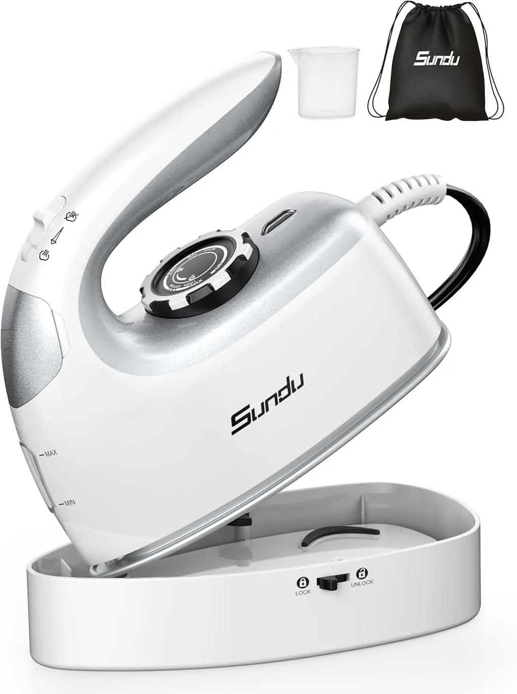 Mini Travel Iron with Steam,1000W Portable Non-Stick Soleplate for Quilting & Sewing,Digital Temperature Control
