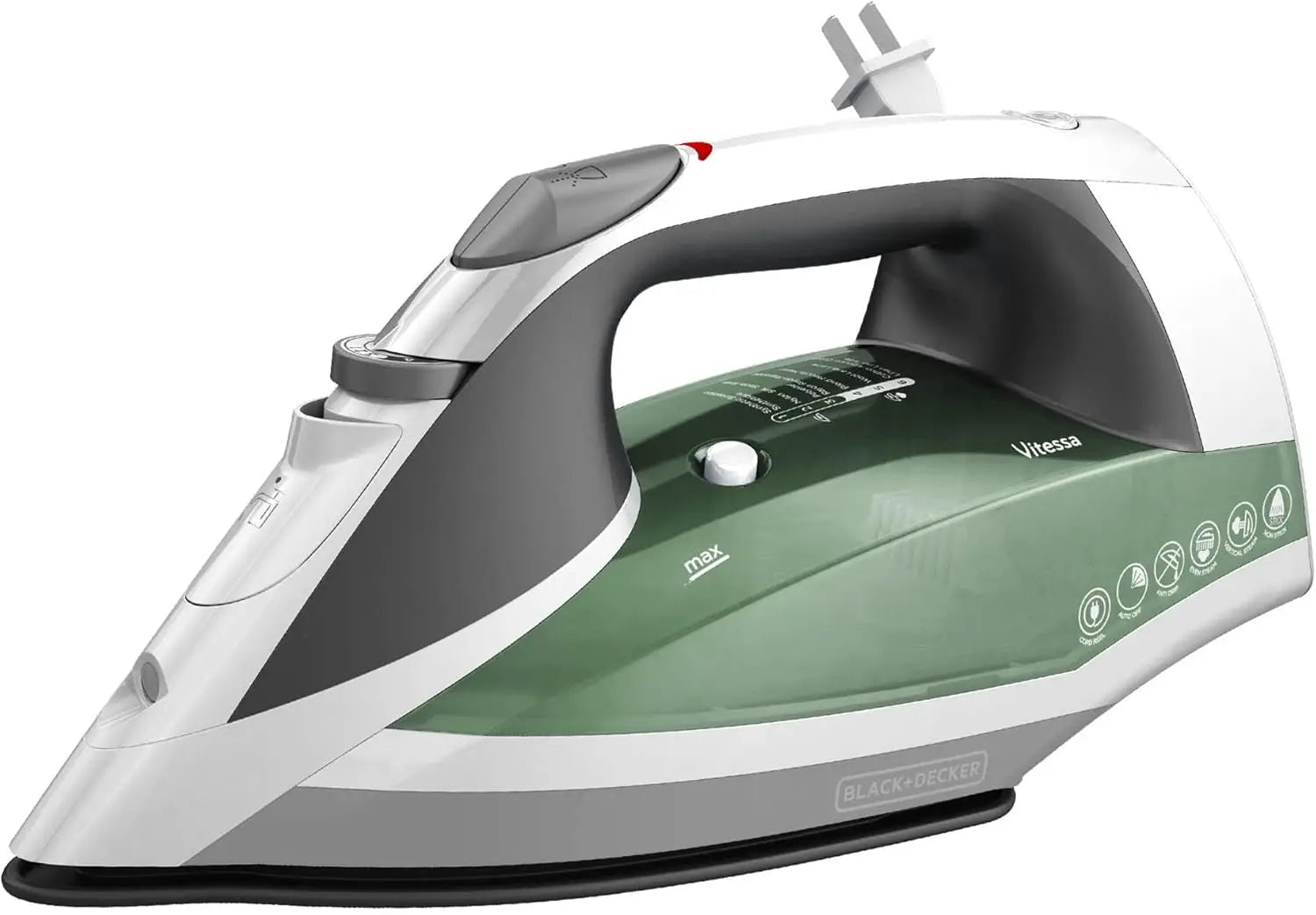 Advanced Steam Iron with Nonstick Soleplate, Auto Shutoff, Tangle-Free Cord, Even Steam Technology for All Fabrics