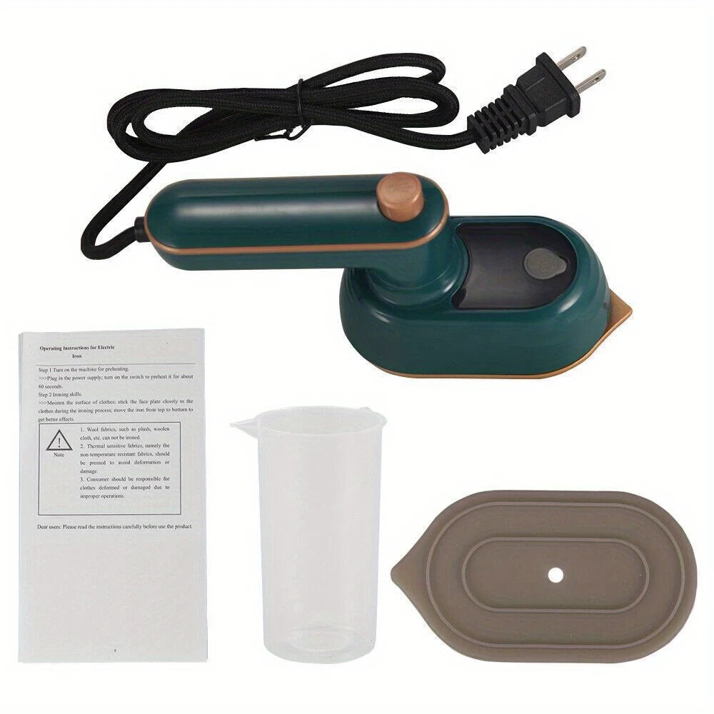 Foldable Portable Travel Sprinkler Iron 180° Rotating Head Mini Steam Ironing Machine Fast Heating Lightweight Compact Professio