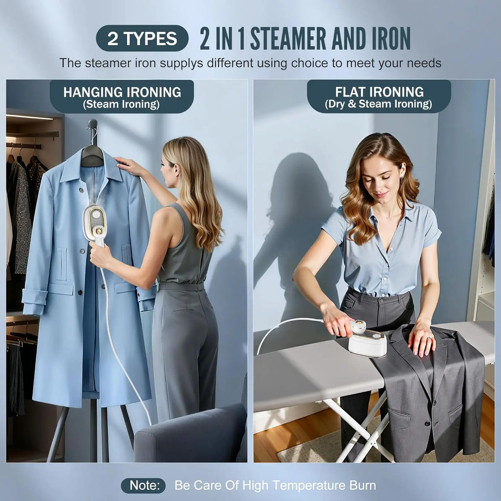 Travel Steamer for Clothes, 1200W Mini Handheld Iron with Fast Heating and Wrinkle Remover, Perfect for On-the-Go Use