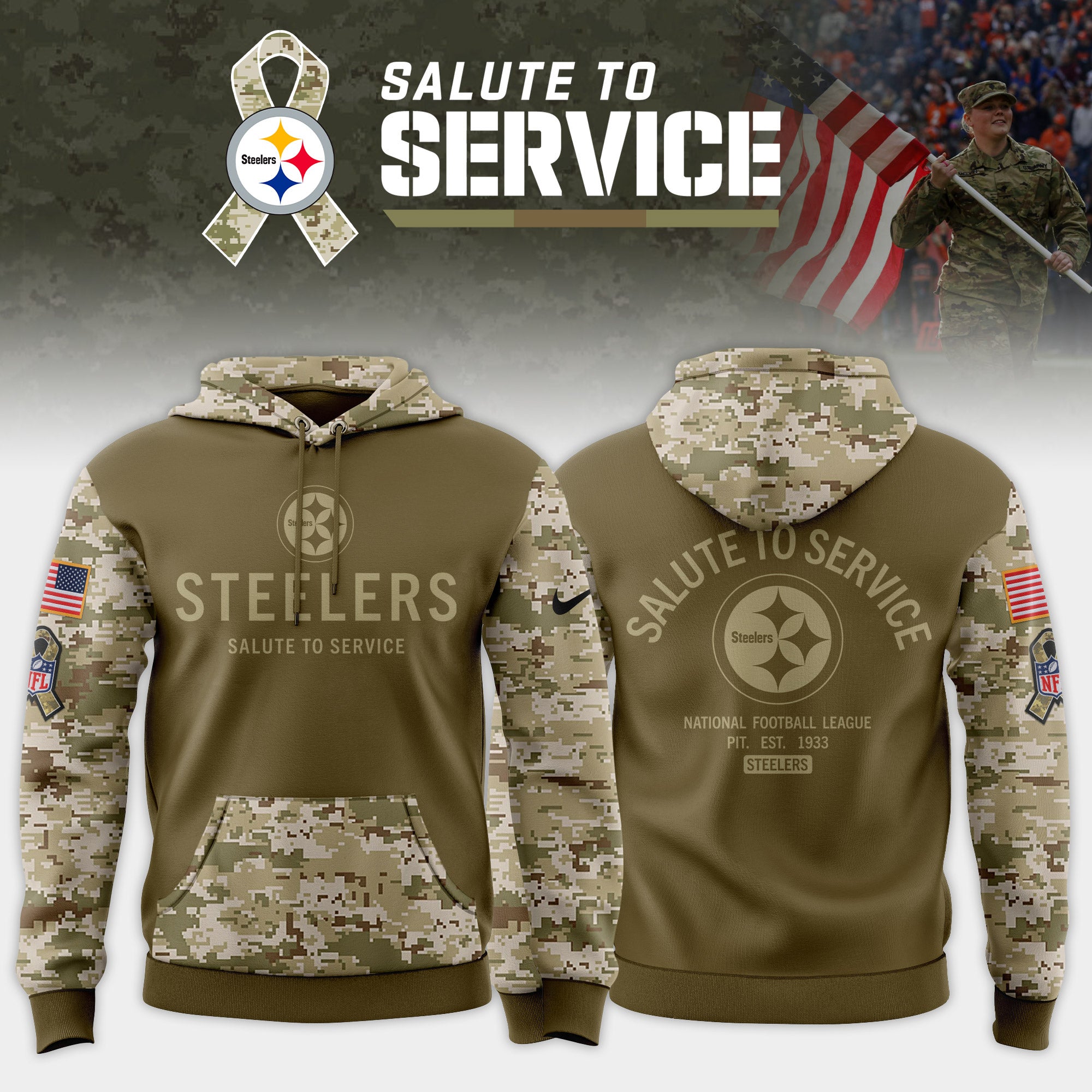 Pittsburgh Steelers 2025 Salute to Service Limited Hoodie - Camo