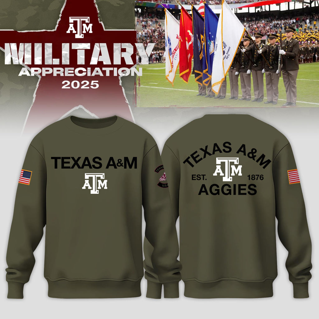 Texas A&amp;M Aggies 2025 Military Appreciation Limited Edition Sweatshirt