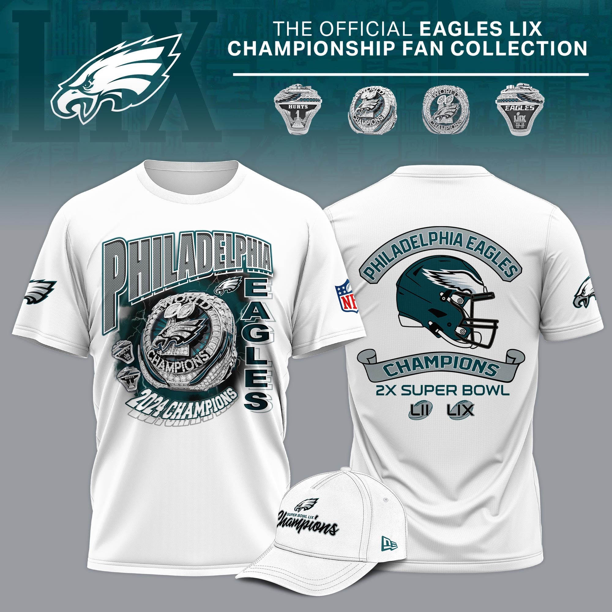 _ Philadelphia Eagles Super Bowl LIX Champions Ring T-Shirt