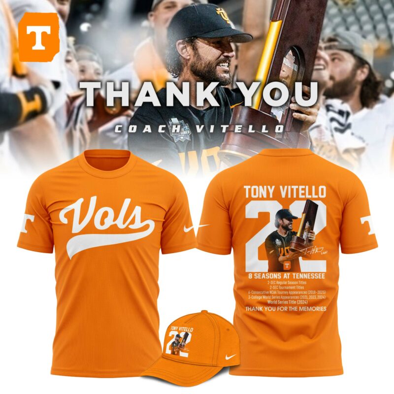 Tennessee Volunteers Thank You Coach Vitello T-shirt – Orange