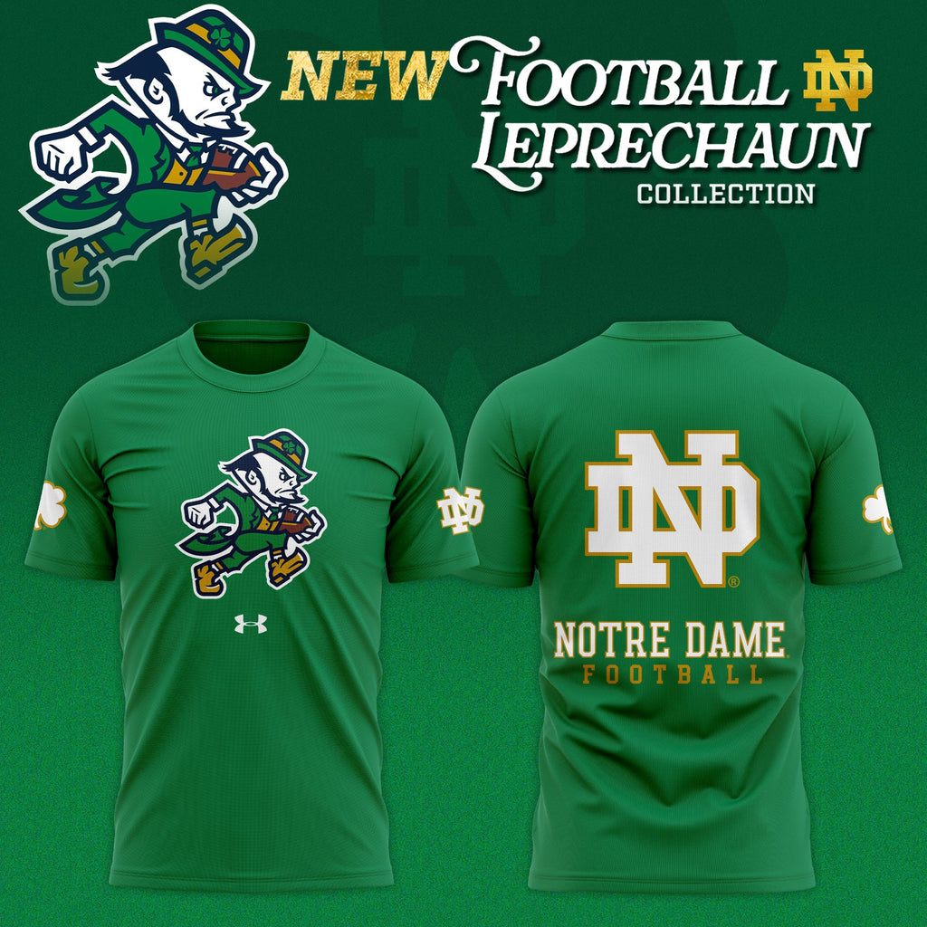 Notre Dame Fighting Irish Football Leprechaun Limited Editions T-Shirt - Green