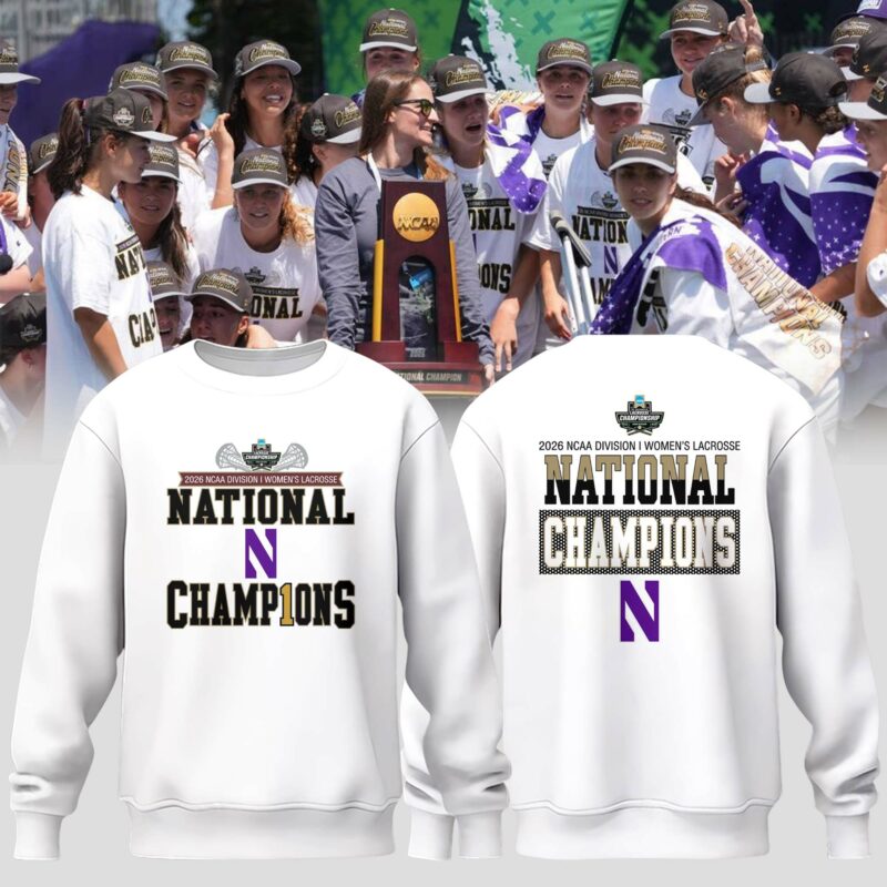 NW 2026 NCAA Women’s Lacrosse National Champions Locker Room Sweatshirt