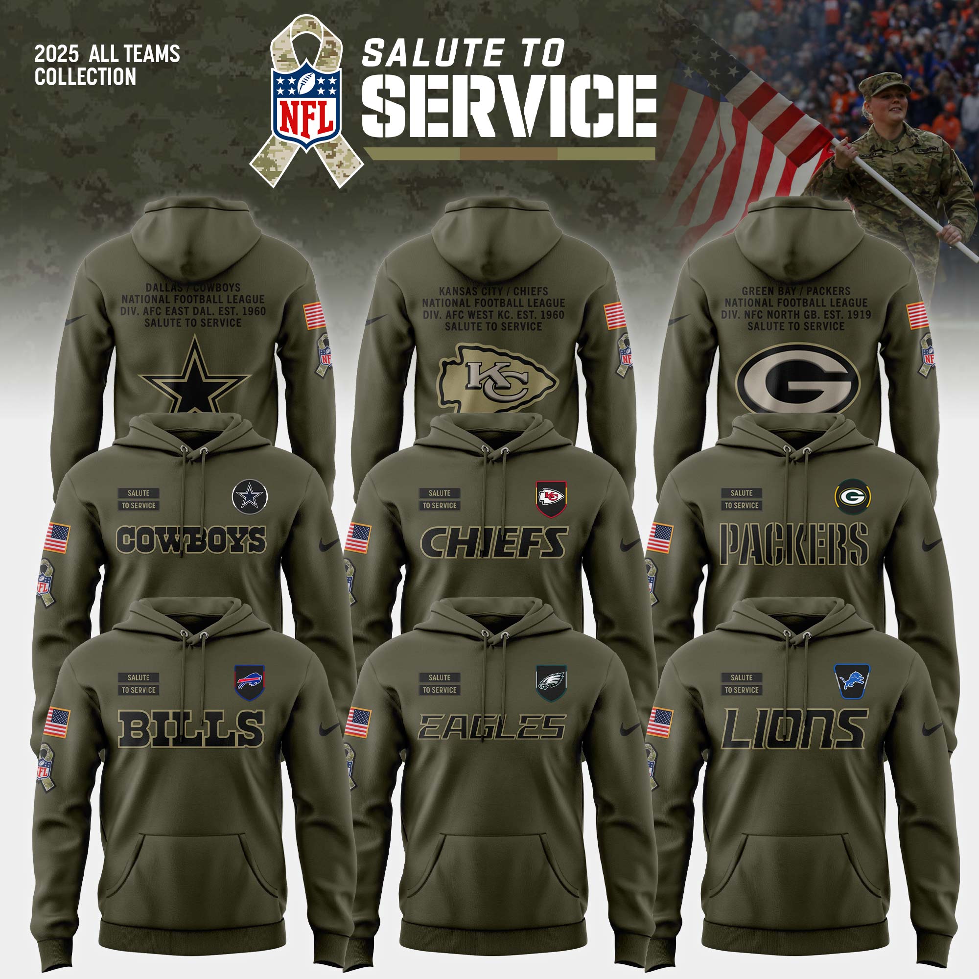 _ NFL Teams 2025 Salute to Service Limited Hoodie