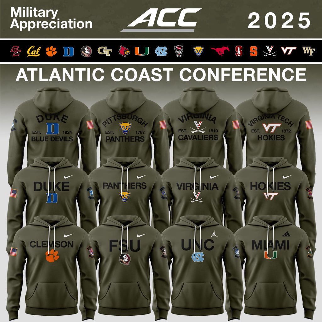 Atlantic Coast Conference Teams 2025 Military Appreciation Limited Edition Hoodie