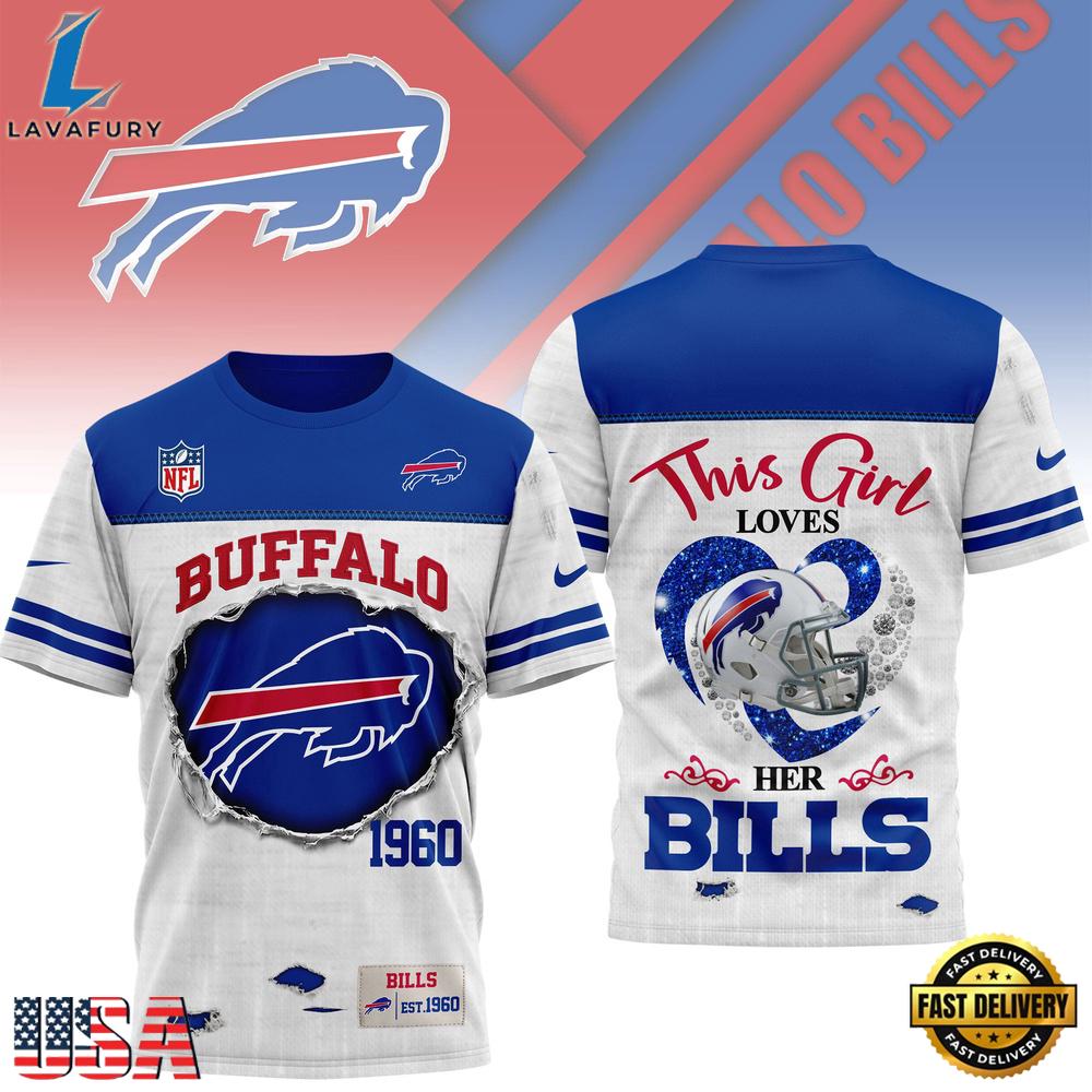 Buffalo Bills NHL This Girl Love All Over Print T Shirt
