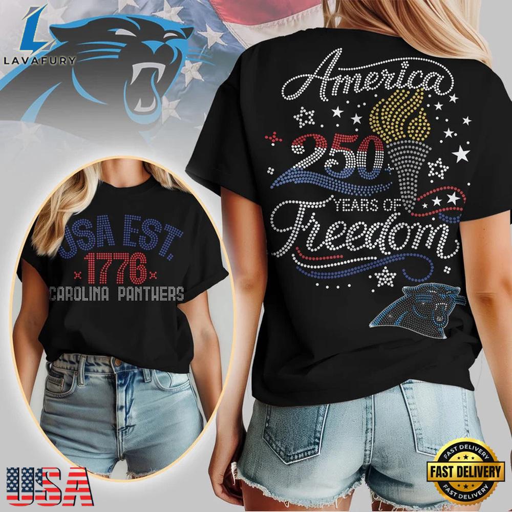 NFL Carolina Panthers 250 Years Independence Day 2026 T Shirt