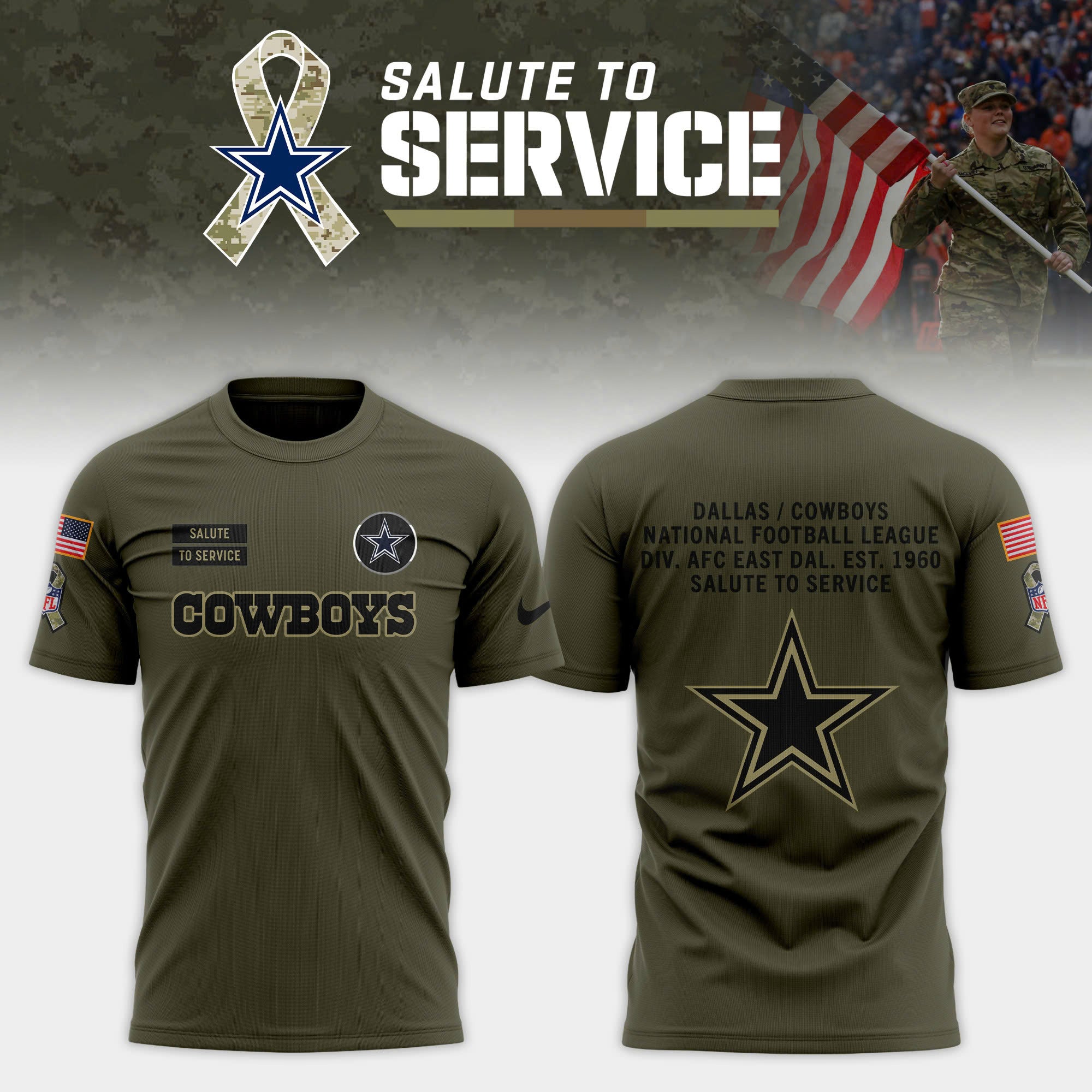 _ Dallas Cowboys 2025 Salute to Service Limited T-shirt