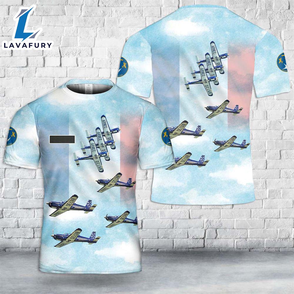 Custom Name French Air and Space Force Cartouche Dor? aerobatic display team T-Shirt 3D 4th Of July