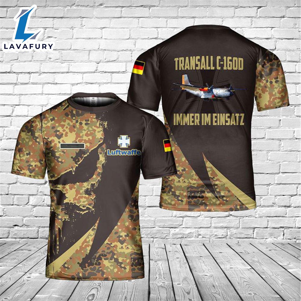 Custom Name German Air Force Luftwaffe Transall C-160D 3D T-shirt 4th Of July