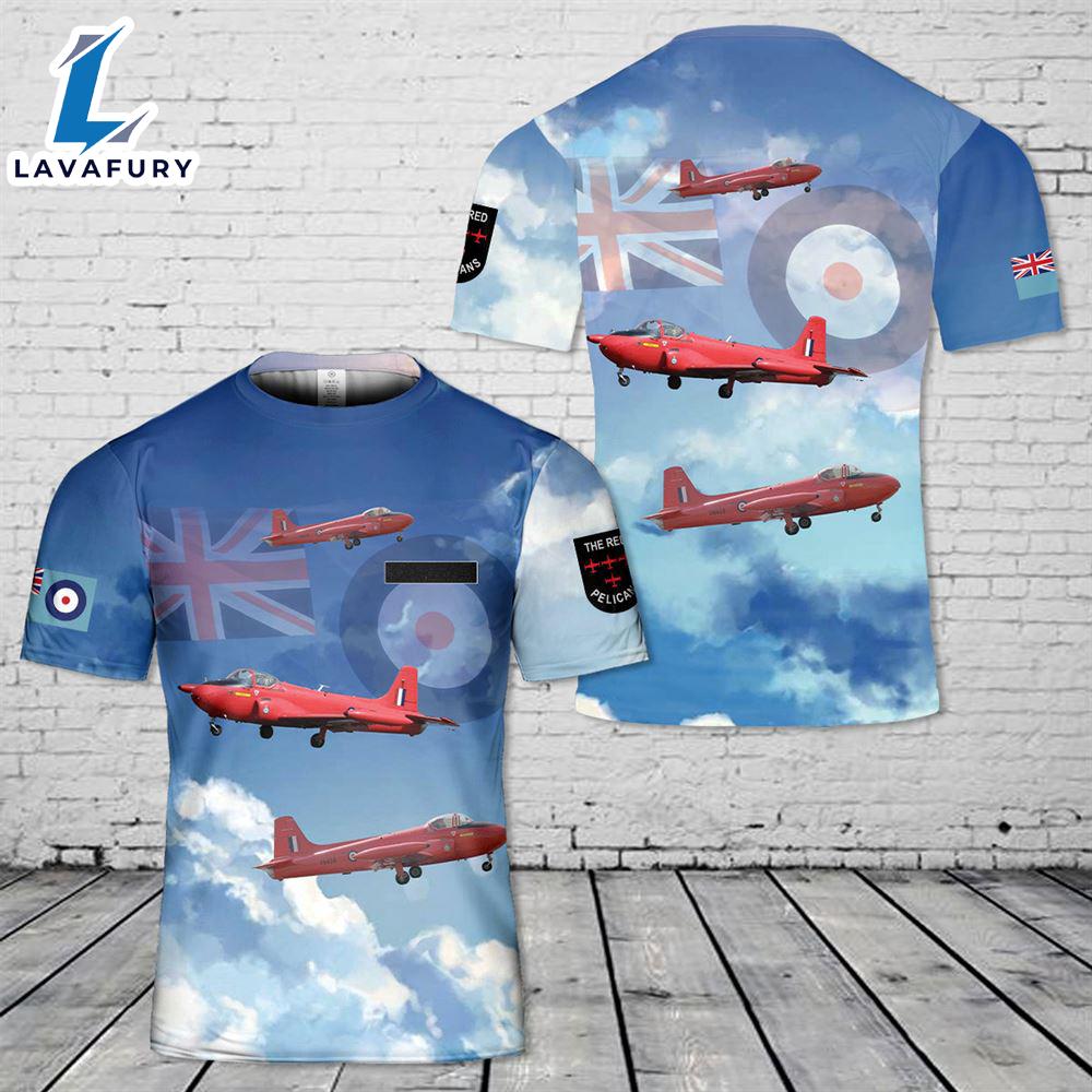 Custom Name Royal Air Force Red Pelicans Aerobatic flight display team T-Shirt 3D 4th Of July