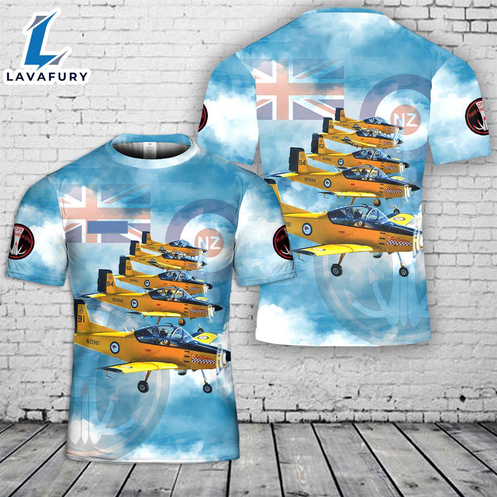 Custom Name Royal New Zealand Air Force Red Checkers Aerobatic display team T-Shirt 3D 4th Of July