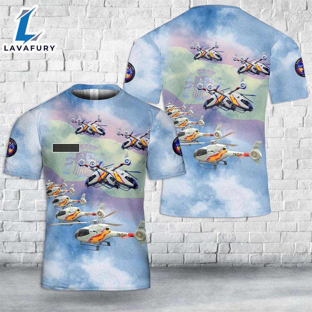 Custom Name Spanish Air and Space Force Patrulla Aspa aerobatic team T-Shirt 3D 4th Of July