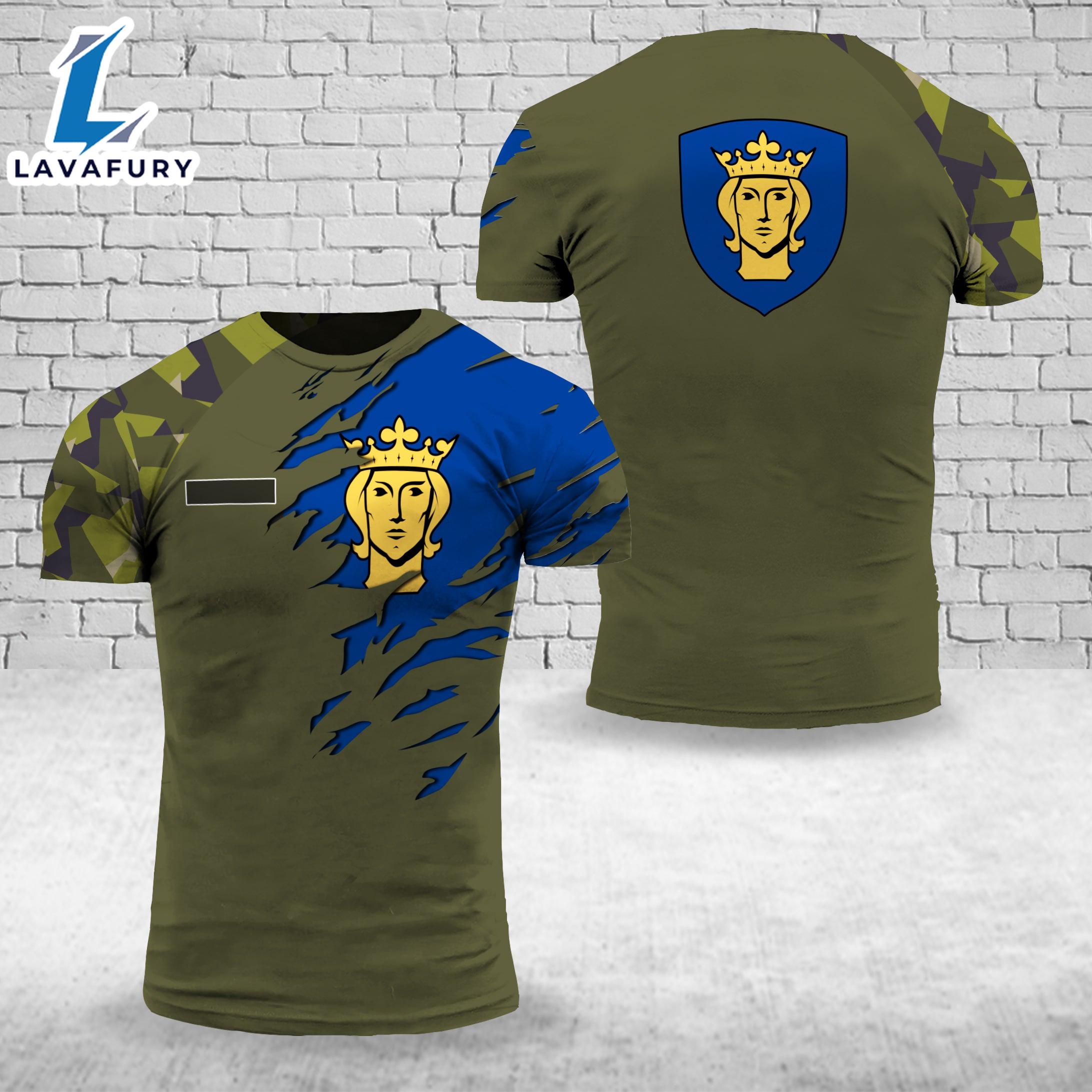 Custom Name Sweden Stockholm T-Shirt 3D 4th Of July Shirt