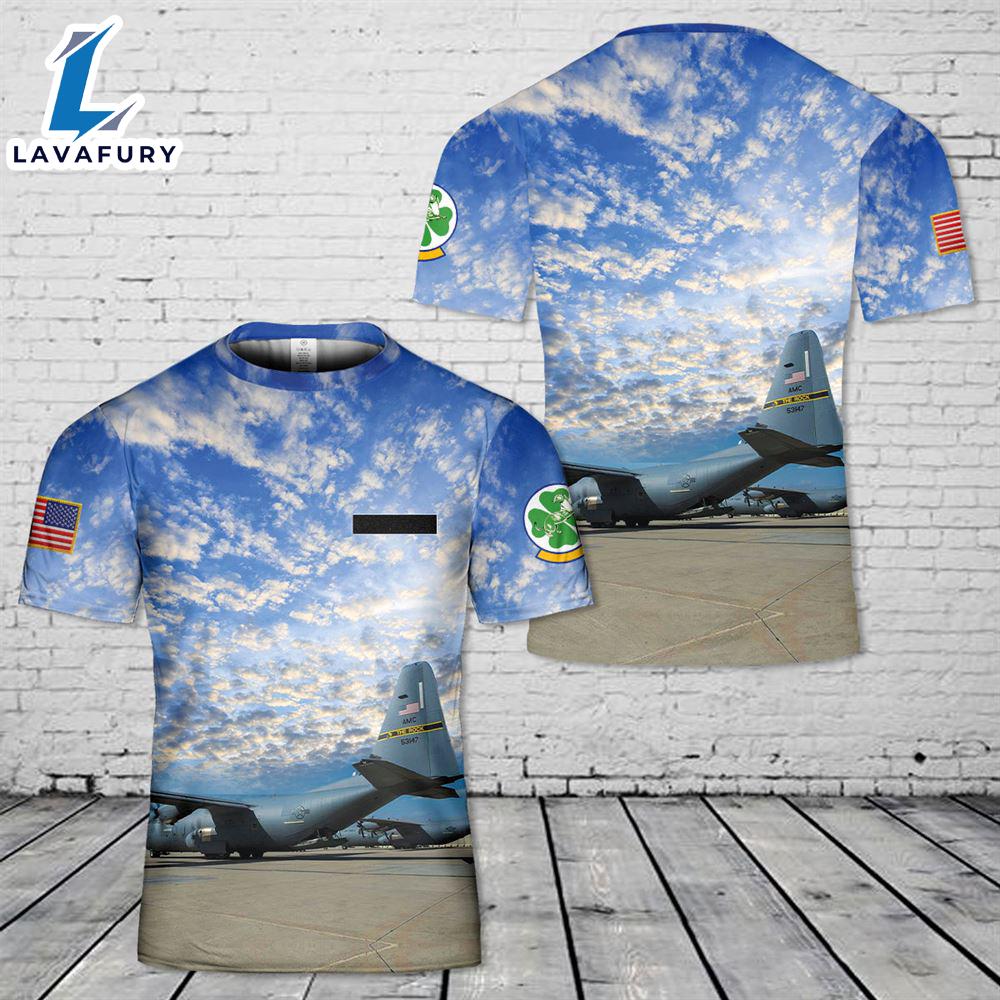 Custom Name US Air Force 774th Expeditionary Airlift Squadron Weasel Squadron T-Shirt 3D 4th Of July