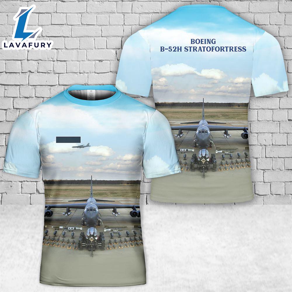 Custom Name US Air Force Boeing B-52H Stratofortress T-Shirt 3D 4th Of July