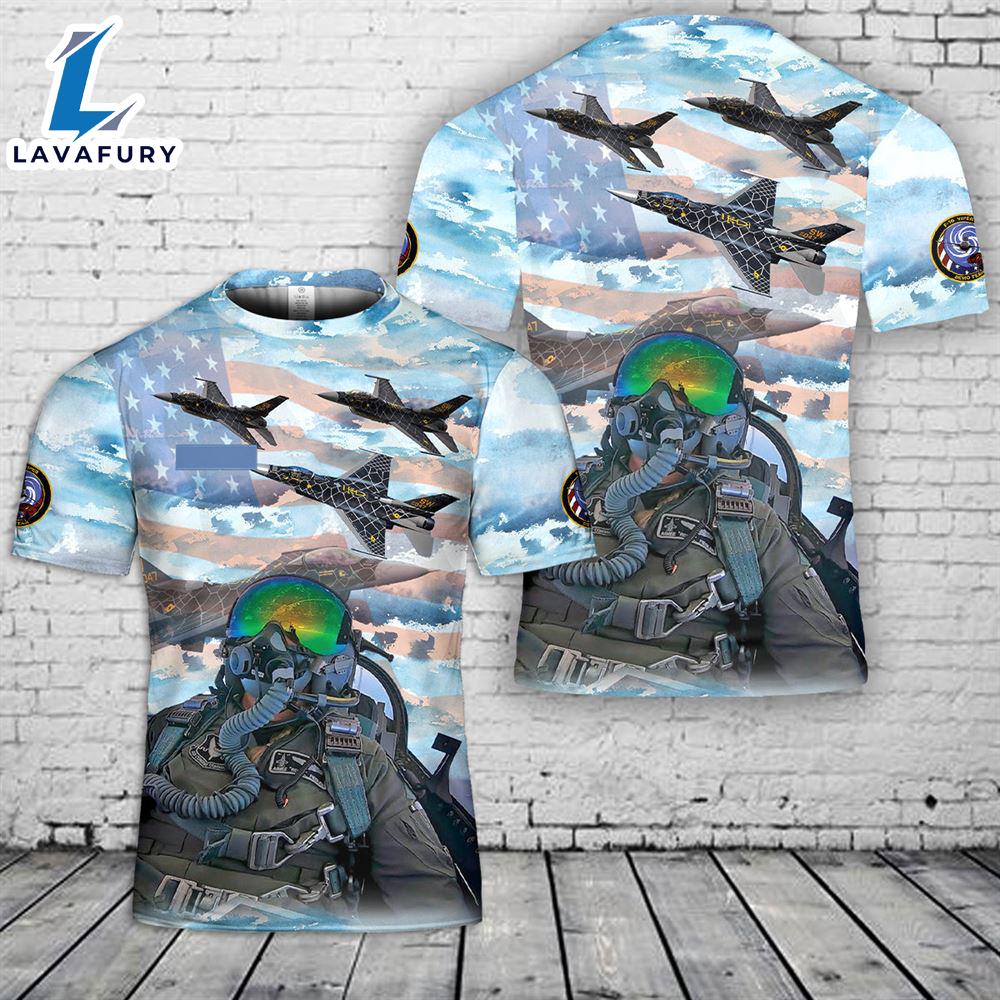Custom Name US Air Force F-16 Viper Demonstration Team T-Shirt 3D 4th Of July
