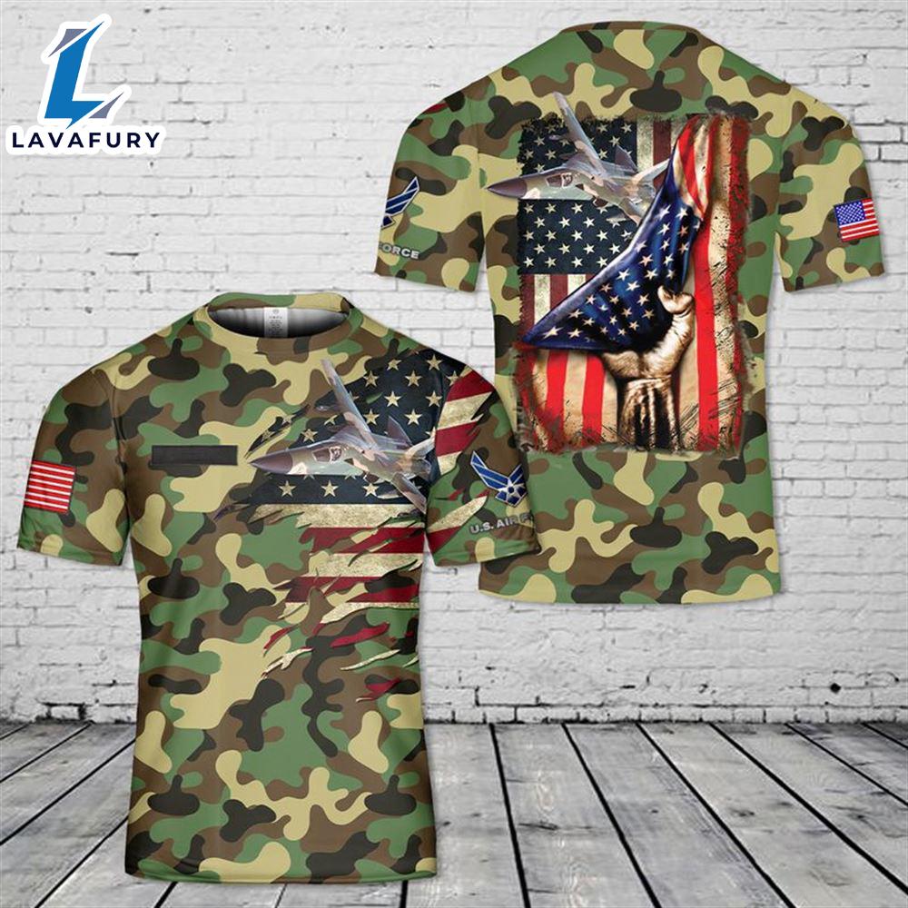 Custom Name US Air Force General Dynamics F-111 Aardvark 3D T-shirt 4th Of July