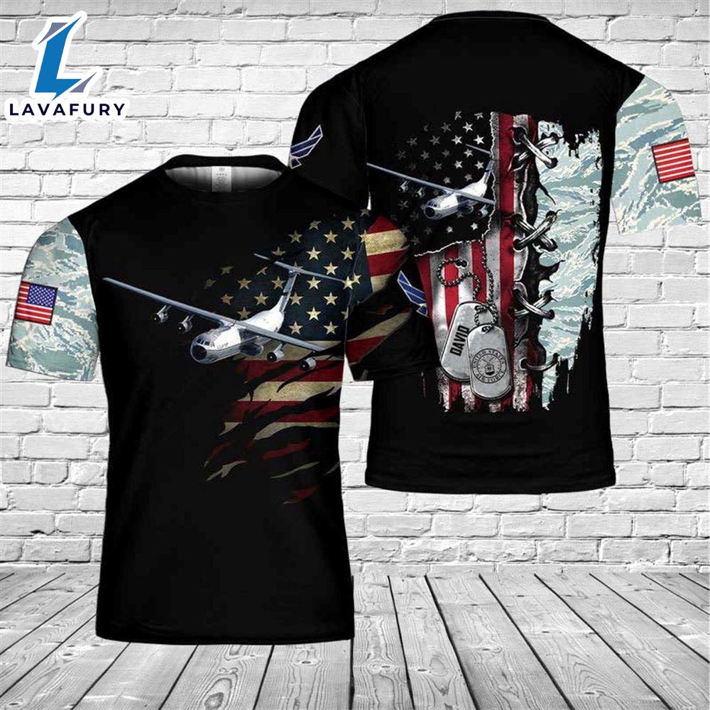 Custom Name US Air Force Hanoi Taxi (Lockheed C-141 Starlifter) 3D T-shirt 4th Of July