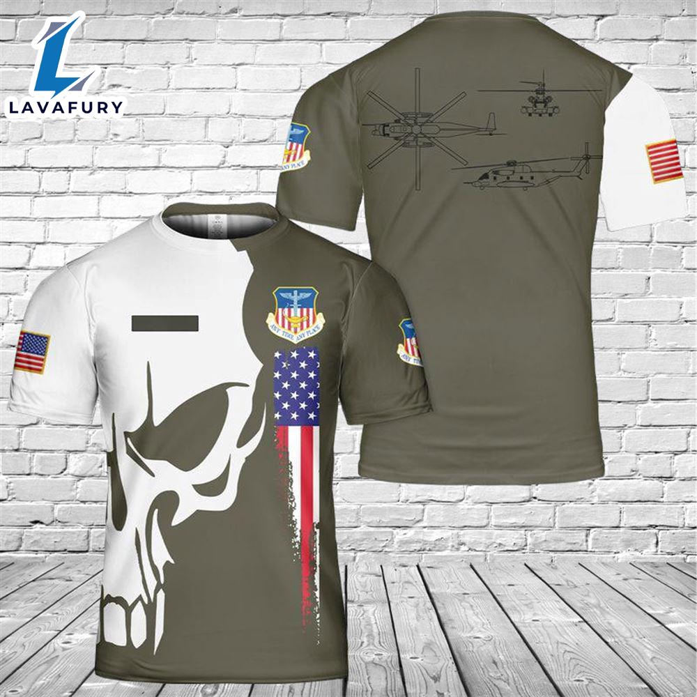 Custom Name US Air Force MH-53J Pave Low 3D T-Shirt 4th Of July