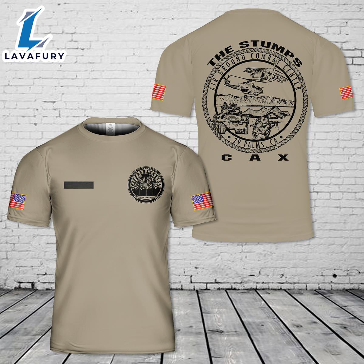 Custom Name US Marine Corps CAX - Combined Arms Exercise 29 Palms, CA T-Shirt 3D 4th Of July Shirt