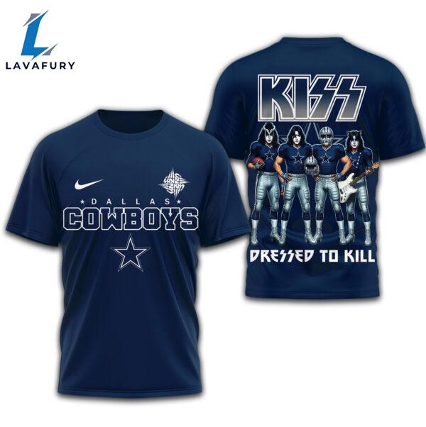 Dallas Cowboys KISS Dressed To Kill T-Shirt Blue Veteran Day