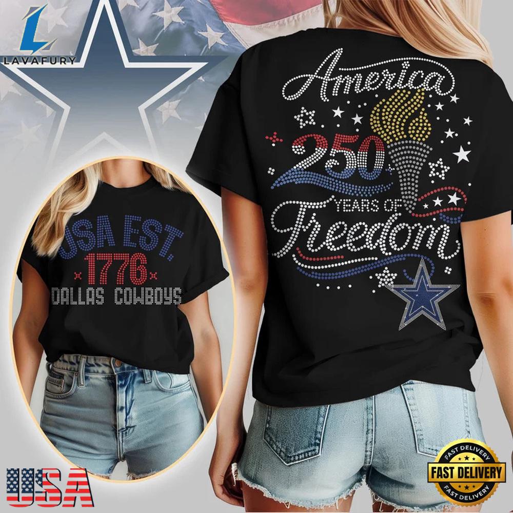 NFL Dallas Cowboys 250 Years Independence Day 2026 T Shirt