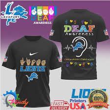 Detroit Lions Deaf Awareness Asl Sign Language T Shirt Design For Man And