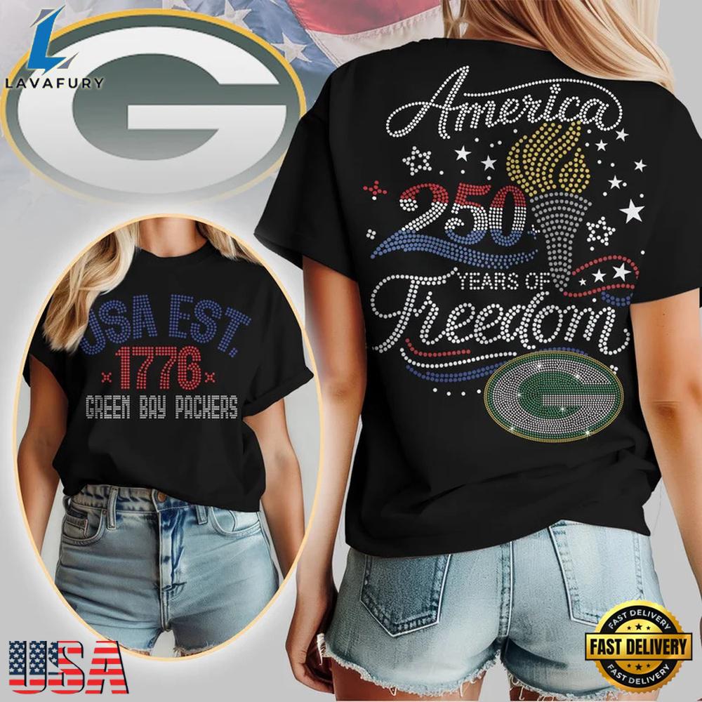 NFL Green Bay Packers 250 Years Independence Day 2026 T Shirt